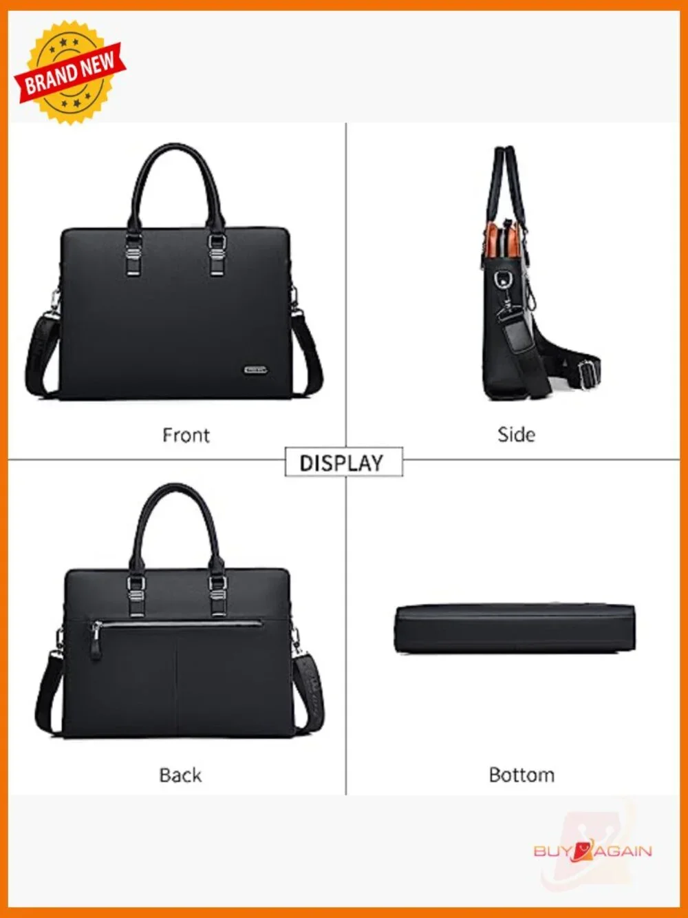 Leather Briefcase Laptop Bag for Men Business Travel Shoulder Bag